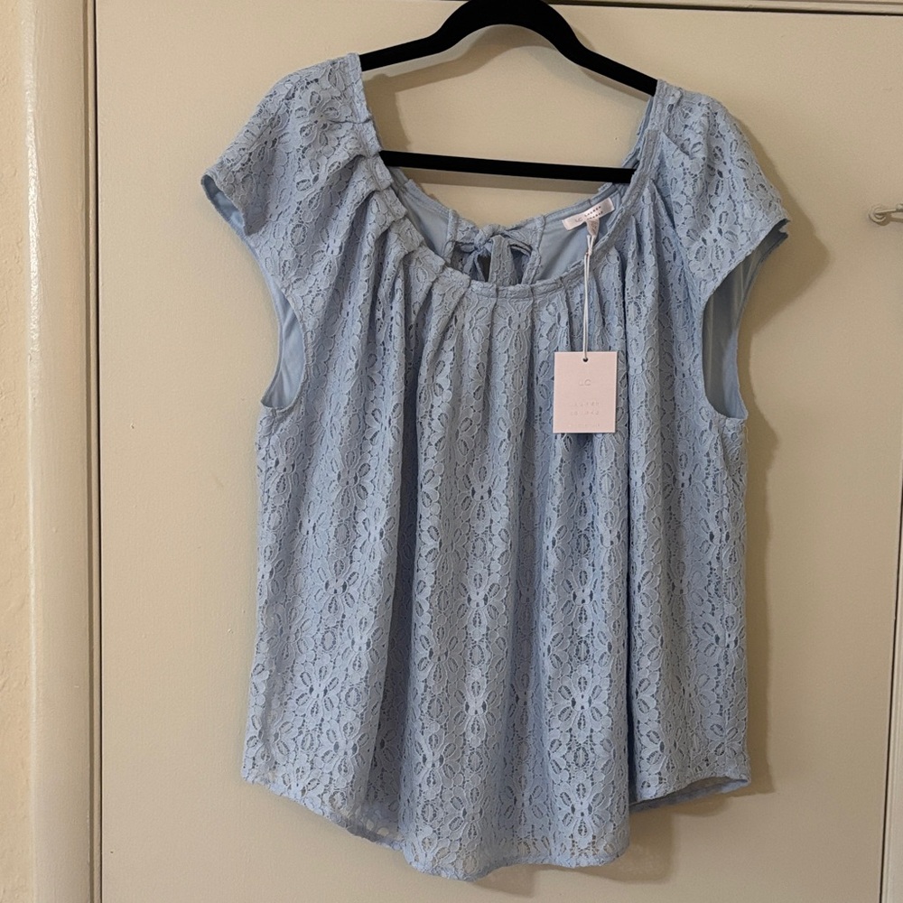 Light Blue Lace Women Top